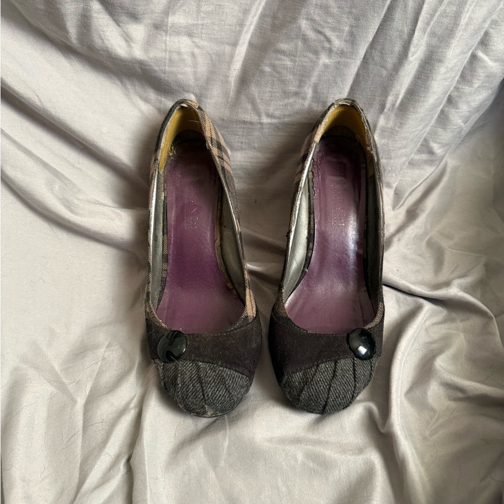 Madden Girl Two-Tone Heels with Button Accent